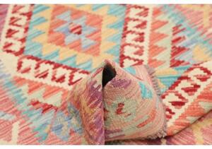 Tappeto Kilim Geometrico Rosa Azzurro 100x152 Cm