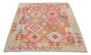 Tappeto Kilim Geometrico Azzurro Rosso 109x150 Cm