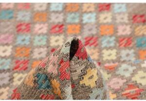 Tappeto Kilim Stilizzato Grigio Multicolore 156x192 Cm