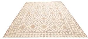 Tappeto Kilim Geometrico Avorio Tortora 205x296 Cm