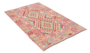 Tappeto Kilim Geometrico Rosa Azzurro 100x152 Cm