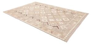 Tappeto Kilim Geometrico Beige Avorio 204x295 Cm