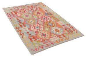 Tappeto Kilim Geometrico Azzurro Rosso 109x150 Cm