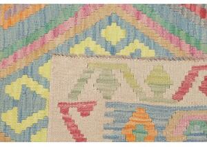 Tappeto Kilim Stilizzato Azzurro Avorio 93x152 Cm