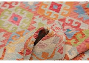Tappeto Kilim Geometrico Azzurro Rosso 109x150 Cm