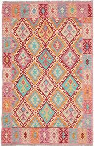 Tappeto Kilim Geometrico Rosa Multicolore 124x195 Cm