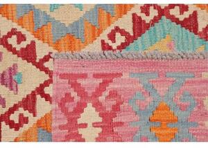 Tappeto Kilim Geometrico Rosa Multicolore 124x195 Cm
