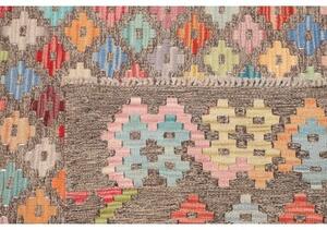 Tappeto Kilim Stilizzato Grigio Multicolore 156x192 Cm