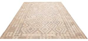 Tappeto Kilim Geometrico Beige Tortora 196x293 Cm