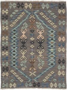 Tappeto Kilim Geometrico Marrone Azzurro 102x136 Cm