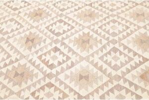 Tappeto Kilim Geometrico Avorio Tortora 205x296 Cm