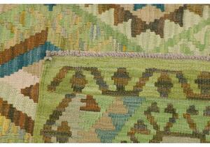Tappeto Kilim Geometrico Verde Azzurro 131x186 Cm