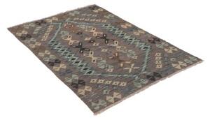 Tappeto Kilim Geometrico Marrone Azzurro 102x136 Cm
