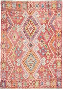 Tappeto Kilim Stilizzato Rosso Multicolore 131x186 Cm