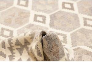 Tappeto Kilim Geometrico Beige Grigio Tortora 206x295 Cm