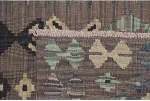 Tappeto Kilim Geometrico Marrone Azzurro 102x136 Cm