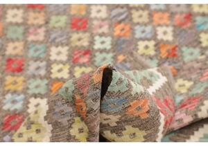 Tappeto Kilim Stilizzato Marrone Multicolore 156x193 Cm