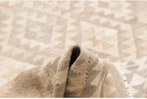 Tappeto Kilim Geometrico Beige Tortora 196x293 Cm