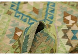 Tappeto Kilim Geometrico Verde Azzurro 131x186 Cm
