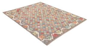 Tappeto Kilim Stilizzato Marrone Multicolore 156x193 Cm