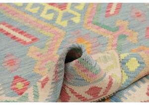 Tappeto Kilim Stilizzato Azzurro Avorio 93x152 Cm