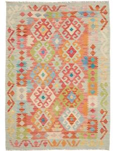 Tappeto Kilim Geometrico Azzurro Rosso 109x150 Cm
