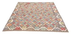 Tappeto Kilim Stilizzato Marrone Multicolore 156x193 Cm
