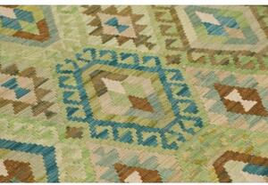 Tappeto Kilim Geometrico Verde Azzurro 131x186 Cm
