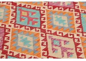 Tappeto Kilim Geometrico Rosa Multicolore 124x195 Cm