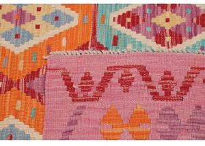 Tappeto Kilim Geometrico Rosa Azzurro 123x193 Cm