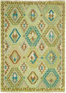 Tappeto Kilim Geometrico Verde Azzurro 131x186 Cm