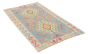 Tappeto Kilim Stilizzato Azzurro Avorio 93x152 Cm
