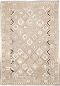 Tappeto Kilim Geometrico Beige Avorio 204x295 Cm