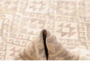 Tappeto Kilim Geometrico Beige Grigio Chiaro 187x300 Cm
