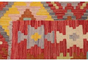 Tappeto Kilim Geometrico Rosso Mattone Multicolore 155x198 Cm
