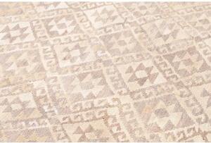 Tappeto Kilim Geometrico Beige Grigio Chiaro 187x300 Cm