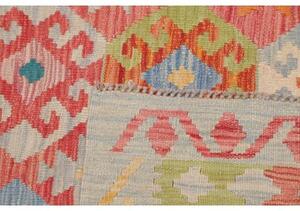 Tappeto Kilim Geometrico Azzurro Rosso 109x150 Cm