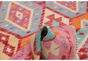 Tappeto Kilim Geometrico Rosa Azzurro 123x193 Cm