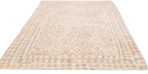 Tappeto Kilim Geometrico Beige Grigio Chiaro 187x300 Cm