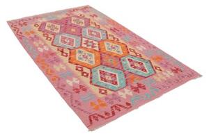 Tappeto Kilim Geometrico Rosa Azzurro 123x193 Cm