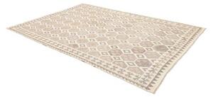 Tappeto Kilim Geometrico Beige Grigio Tortora 206x295 Cm