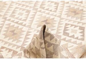 Tappeto Kilim Geometrico Avorio Tortora 205x296 Cm