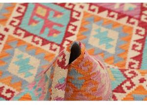 Tappeto Kilim Geometrico Rosa Multicolore 124x195 Cm