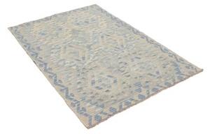 Tappeto Kilim Geometrico Azzurro Avorio 106x148 Cm