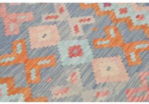 Tappeto Kilim Geometrico Azzurro Arancione 103x156 Cm