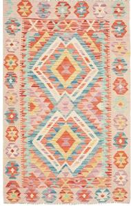 Tappeto Kilim Geometrico Rosa Azzurro 101x156 Cm