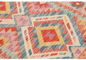 Tappeto Kilim Geometrico Rosa Azzurro 101x156 Cm