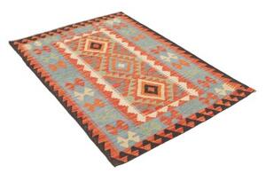 Tappeto Kilim Geometrico Azzurro Arancione 104x146 Cm