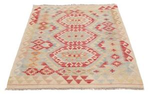 Tappeto Kilim Geometrico Avorio Rosso 99x146 Cm