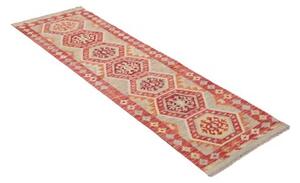 Tappeto Kilim Stilizzato Rosso Mattone Beige Corsia 58x196 Cm